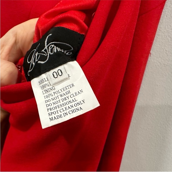 LA FEMME 27126 Asymmetrical Neckline Strappy Jersey Side Cut Out Evening Dress - Picture 8 of 8